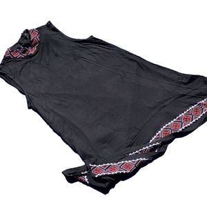 Cupio Black Embroidered Trim Tunic Sz S NWTs